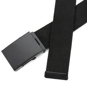 WANSHUI Canvas BELT Factory Doppels ch laufe Metalls chnalle Grüner Stoff Nylon Herren gürtel Taktischer elastischer Taillen gürtel für den Außenbereich - Product Image 4