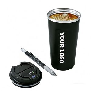 Taza de Café de Doble Pared con Pantalla de Temperatura Inteligente LED y Logotipo Personalizado, Regalo Promocional Empresarial, Vaso Térmico de Acero Inoxidable para Viaje - Product Image 1