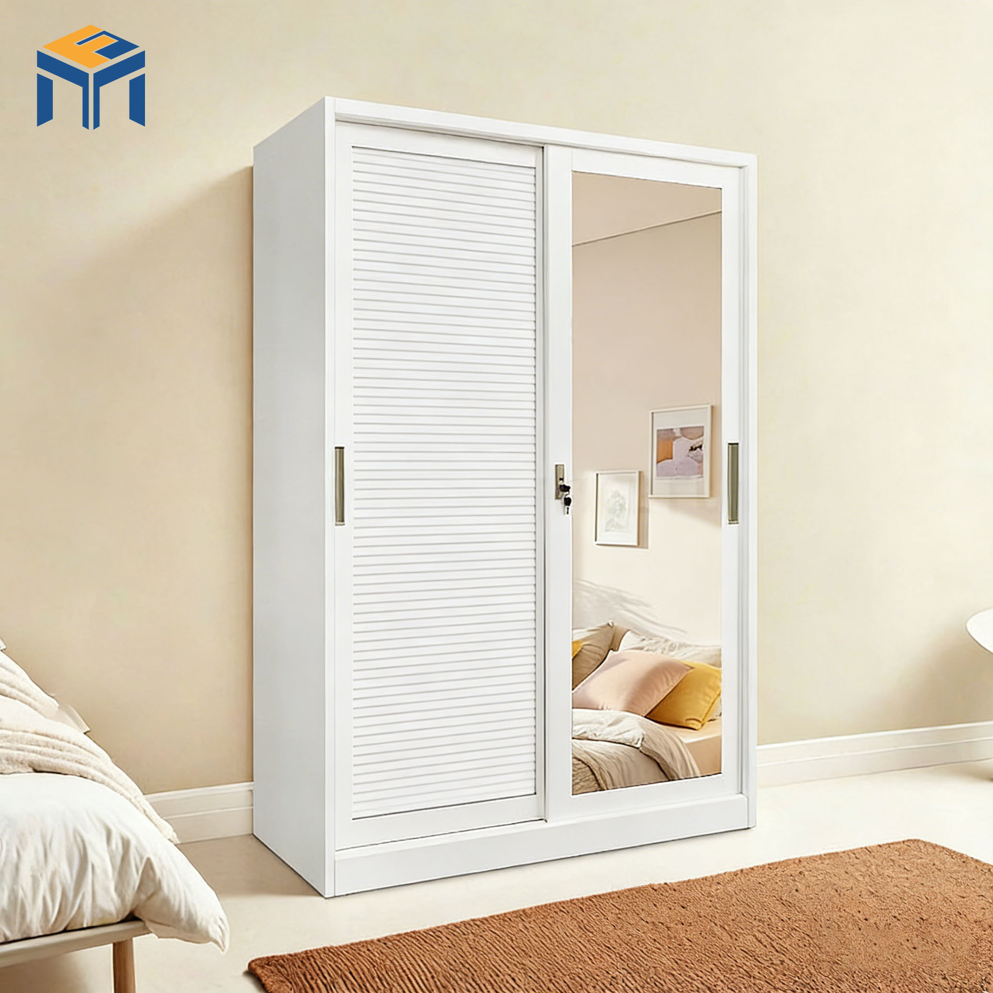 Goffratura a grana verticale bianca