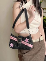 Tas Selempang Wanita Desain Niche Matte Suede Bordir Tali Tunggal 2025 Terbaru Y2K Manis Keren High-End