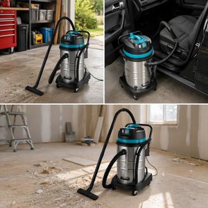 Aspirateur Cyclone LL-60L avec une puissance d'aspiration de 1400W pour garage, maison et usage industriel. Sac de nettoyage humide/sec sans sac. - Product Image 2