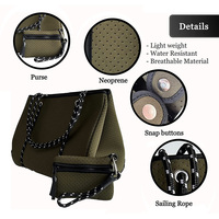 Sac de plage en néoprène perforé grande capacité avec petite pochette, ensemble de sacs de plage pour femme
