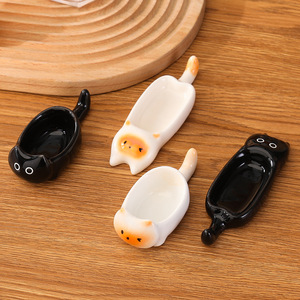 Portasalsa a Forma di Gattino Dipinto a Mano, Grazioso Piattino in <span class=keywords><strong>Ceramica</strong></span> per Salsa di Soia, Aceto e Condimenti per Hot Pot, Ideale per Feste - Product Image 3