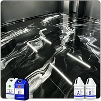 Kit de résine époxy bicomposante en gros, revêtement de sol antidérapant effet marbre métallique, éco-responsable, qualité industrielle