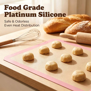 <span class=keywords><strong>Tapis</strong></span> en silicone personnalisé avec logo imprimé, bord rose, couleur, taille et style personnalisés, renforcé <span class=keywords><strong>de</strong></span> fibres <span class=keywords><strong>de</strong></span> <span class=keywords><strong>verre</strong></span>, anti-déformation, anti-adhésif - Product Image 2