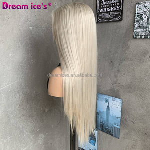 30 pollici senza colla sintetica Pre-spennata parrucche lunghe bionde in pizzo frontale ad alta temperatura in fibra di usura quotidiana per le ragazze - Product Image 3