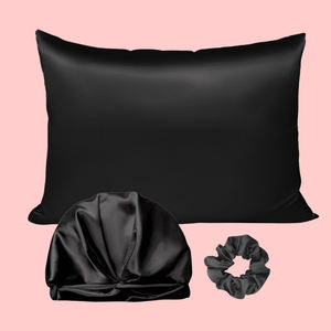 100% Pure Mulberry 20 Momme 6a <span class=keywords><strong>Vegan</strong></span> Set Oko Tex Silk <span class=keywords><strong>Taie</strong></span> d'<span class=keywords><strong>oreiller</strong></span> Noir - Product Image 1