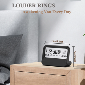 Sáng Tạo LCD Sinh Viên Máy Tính Để Bàn Im Lặng Báo Động Trong Suốt Hiển Thị Thời Tiết Nhiệt Độ Độ Ẩm Đồng Hồ Kỹ Thuật Số Cho Phòng Ngủ - Product Image 4