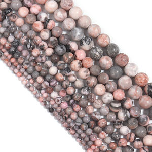 Perles rondes en pierre de zèbre rose naturel en gros 4/6/8/10/12mm perles en vrac pour la fabrication de bijoux de collier de bracelet à bricoler soi-même - Product Image 1