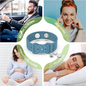 Banda antimareo, pulseras para viajes en crucero, pulsera de acupresión ajustable, alivio de las náuseas - Product Image 1