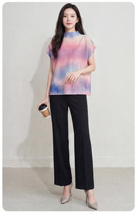 Blusa Casual con Estampado de Cielo PY para Mujer, Blusa Elegante Texturizada con Cuello Redondo y Manga Corta, Ropa al por Mayor - Product Image 6