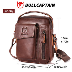Sac messager décontracté pour homme BULLCAPTAIN, sac à main portable pour affaires, sac à bandoulière en cuir pour homme, sac pour téléphone portable 6,5 pouces - Product Image 6