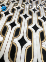 Carreaux de sol en marbre de dolomite grand format personnalisés, découpe au jet d'eau, imperméables, écologiques, durables, mosaïques pour cuisine commerciale