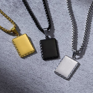 ヴィンテージパンクバイキング風　パーソナライズスクエアステンレススチールファッションジュエリーペンダントネックレス　メンズ卸売メーカー　<span class=keywords><strong>2026</strong></span> - Product Image 1