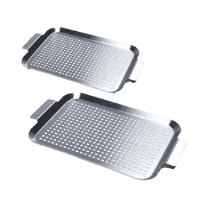 Vassoio per Barbecue in Acciaio Inox Personalizzabile / Teglia per Grigliare per Griglie Esterne con Fori e Manici Colore e Dimensioni Personalizzabili - Product Image 5
