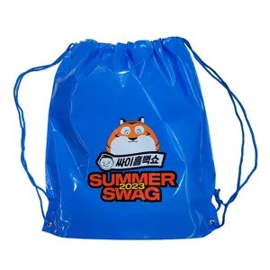 Биоразлагаемый рюкзак с синим мультяшным рисунком, с принтом логотипа, для покупок