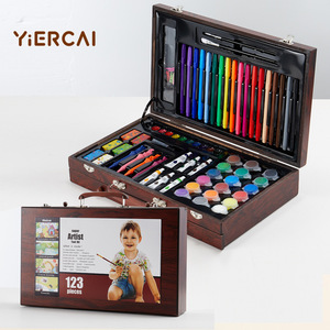 Juego de arte YiERCAI de 150 piezas en caja de madera, herramientas de dibujo para niños, útiles escolares - Product Image 2