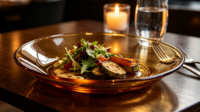 Plat de service en verre ambré, bol à fruits en verre transparent épaissi, plat à salade et à collations pour la cuisine