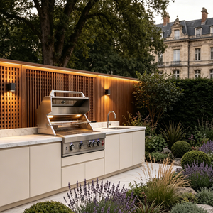 <span class=keywords><strong>Barbecue</strong></span> d'extérieur à <span class=keywords><strong>gaz</strong></span> et charbon de bois avec 4 brûleurs infrarouges, pour jardin et <span class=keywords><strong>balcon</strong></span>, avec fenêtre en verre - Product Image 6