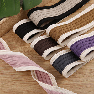 Intercolor dệt kim micro-đàn hồi Webbing dệt Polyester vành đai túi vai dây đeo phụ kiện quần áo - Product Image 4