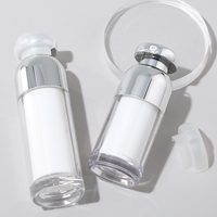 Bouteille de pompe sans air de forme ronde en plastique acrylique Offre Spéciale pour les soins de la peau bouteille d'emballage cosmétique haut de gamme de 30ml/50ml/100ml