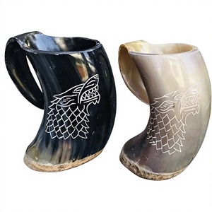 Natural <b>buffalo</b> <b>horn</b> mug Handcrafted <b>horn</b> drinking cup Antique imitation carved mug Durable art collectible <b>horn</b> - Product Image 1