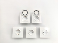 Interruptor de Luz Minimalista y Robusto sin Marco de 80mm Cuadrado para Enchufe de Pared Europeo, Ideal para Habitaciones de Huéspedes y Escenas de Suministro de Energía Diario