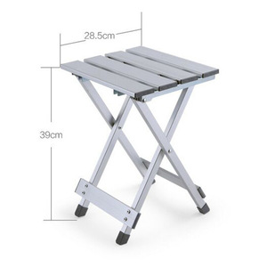 Aluminum Folding <b>Stool</b> 28.5x28.5x39cm <b>Portable</b> Outdoor Camping Fishing Seat Rectangular Lightweight Compact Design - Product Image 1