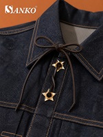 Œillet métallique en forme d'étoile SANKO, finition dorée polie, nouveauté pour la placket de veste en jean, laçage, quincaillerie de style western