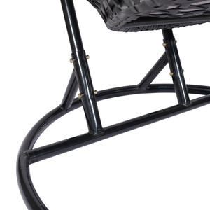 Hitree Double siège extérieur jardin rotin Patio oeuf chaise en osier balançoire fonction suspendue pour salon cour métal matériel - Product Image 5