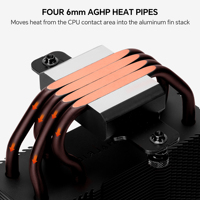 Thermalright Assassin X 120-A Dark All-Black CPU Air Cooler 2400RPM 85.35CFM 120mm Ventilateur PWM pour Intel
