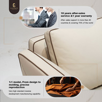 Canapé modulaire design italien de luxe Unique et confortable en velours de haute qualité en cuir véritable beige Canapé sectionnel pour villa et maison