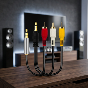 TechSide TS-RCAC Cable RCA a Jack de 3.5mm de 1.5m, Adaptador OMTP/CTIA, Convertidor para Mini DV y VHS, Hecho en China - Product Image 3