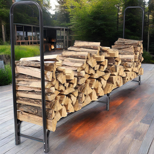 Estante de leña de <span class=keywords><strong>metal</strong></span> moderno de alta resistencia de 8 pies Organizador de soporte de registro de almacenamiento interior/exterior - Product Image 4