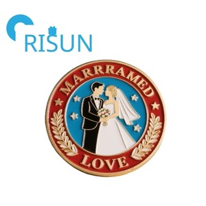 Pièces de monnaie commémoratives personnalisées pour anniversaire de mariage, souvenir de mariage, pour amoureux, avec support, cadeaux souvenirs - Product Image 2