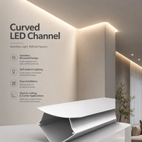 Profilé en aluminium LED encastré sans cadre pour coin supérieur de plafond avec diffuseur pour projets commerciaux de plafonds en cloisons sèches