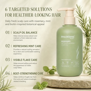 Champú HALORINNA Romero y Menta 300ml con Biotina para Limpieza Profunda del Exceso de Grasa, Refrescante para el Cuidado Diario del Cabello y Cuero Cabelludo - Product Image 5