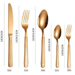 Vajilla de Lujo Estilo Columna Romana, Juego de Cubiertos de Acero Inoxidable para Bodas, Cuchillo, Tenedor, Cuchara, Cuchillo para Carne - Product Image 4