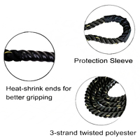 Corde à sauter robuste en nylon avec poignée thermorétractable, torsadée, résistante à l'usure, longueur personnalisable 2,8-15 m, diamètre 2,5-5 cm, cordes de combat