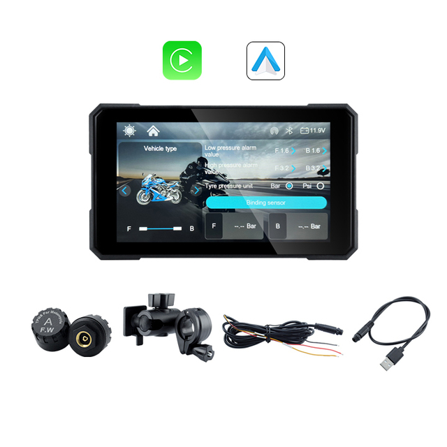 EKIY 5 Inch Portable Carplay Navigation Display GPS Navigator for Motorcycle Wireless CarPlay Android Auto Motorcycle Screen