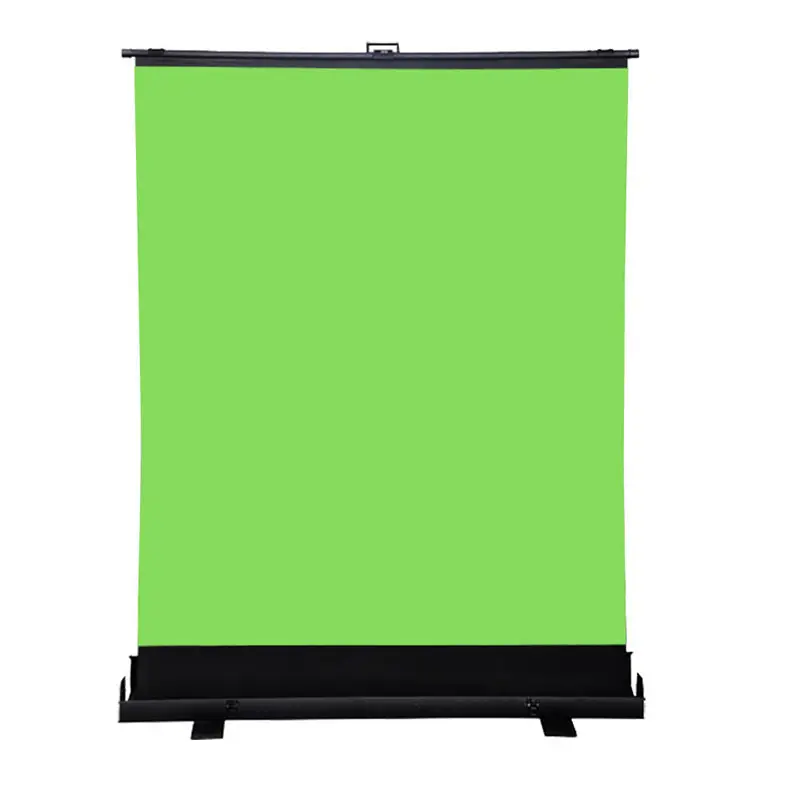 Fondo plegable y retráctil para pantalla de vídeo, portátil, extraíble, verde, todo en uno