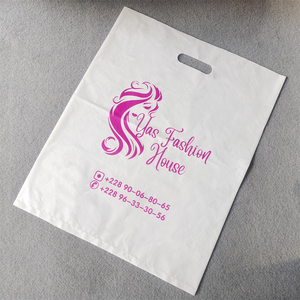Sacs de <span class=keywords><strong>courses</strong></span> en plastique découpés sur mesure avec logo imprimé personnalisé, en PEHD/PEBD, avec poignée, pour marchandises, 100 pièces - Product Image 6