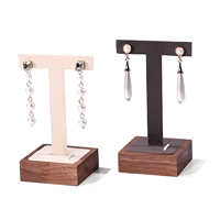 Présentoir à boucles d'oreilles en forme de T en gros, support organisateur de bijoux en bois massif, présentoir professionnel pour boucles d'oreilles