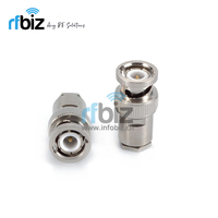Connecteur coaxial RF mâle BNC INERGEK BNC-J-3 pour câble RG58 RG142, nickelé, type droit