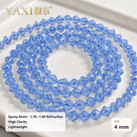 Perles Bicones Facettées en Résine Époxy avec Strass et Trou pour Voile, Gaze, Mousseline, Tissu en Gazon, Organdy, Georgette et Mousseline