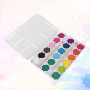 Juego de pintura de acuarela de 18 colores con 2 pinceles, lavable, perfecto para hacer tarjetas, pintura, caligrafía - Product Image 3