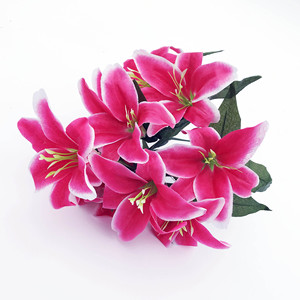 Fleurs de lys artificielles en soie, lys en pleine floraison pour la décoration de table à la maison, arrangement de centre de table, décoration de mariage, bricolage - Product Image 3
