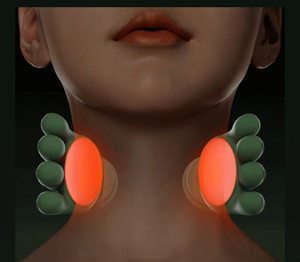 268 °   Masseur de nuque et d'épaules bidirectionnel à pétrissage, 4 têtes de massage en silicone, massage profond des tissus Shiatsu avec chaleur, écran LCD, minuterie, USB - Product Image 4
