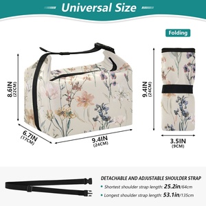 Sac à déjeuner personnalisé à fleurs aquarellées tropicales d'Hawaï, sac isotherme et chaud pour pique-nique scolaire en plein air - Product Image 3