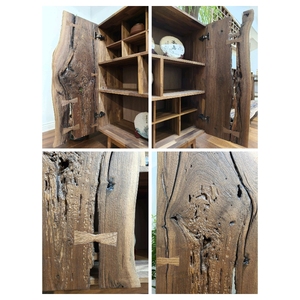 Gỗ rắn đa chức năng lưu trữ tủ Đen Walnut hiển thị <span class=keywords><strong>sideboard</strong></span> hình dạng tự nhiên Bảng điều khiển cho cuộc sống ăn uống nghiên cứu sử dụng phòng - Product Image 5